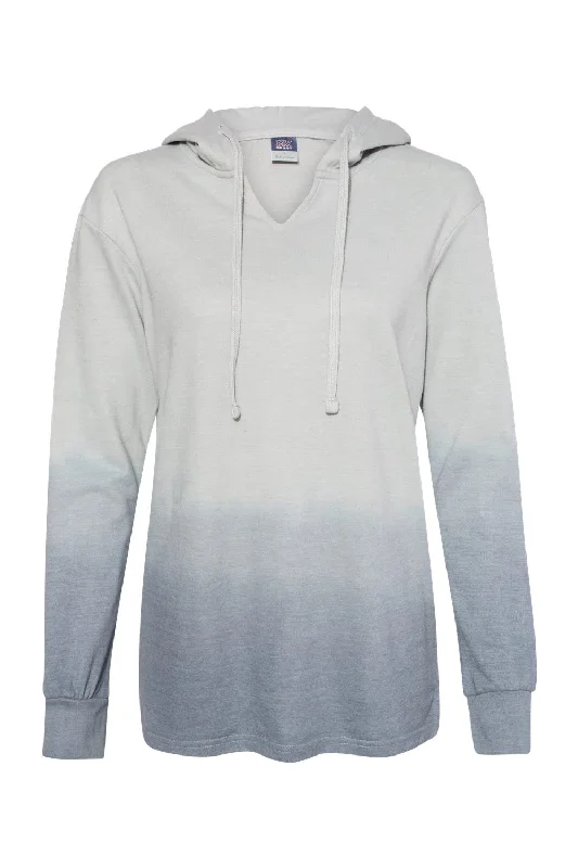 MV Sport Womens French Terry Ombre Hooded Sweatshirt Hoodie - Greyscale