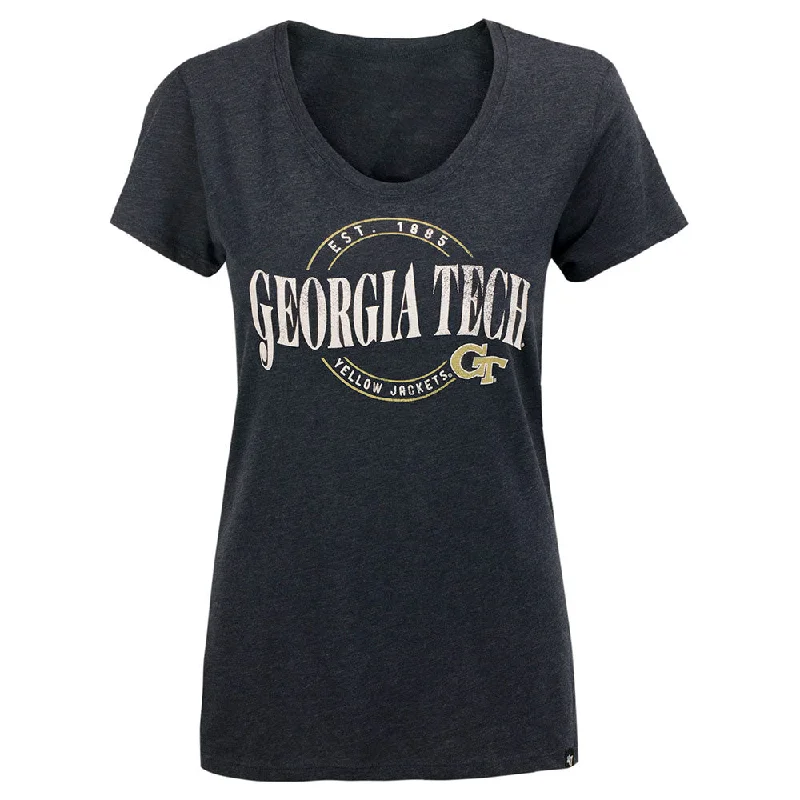 Ladies Georgia Tech Yellow Jackets Wave Club Scoop T-Shirt