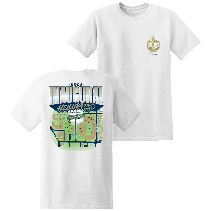 Georgia Tech Yellow Jackets Helluva Block Party White T-Shirt