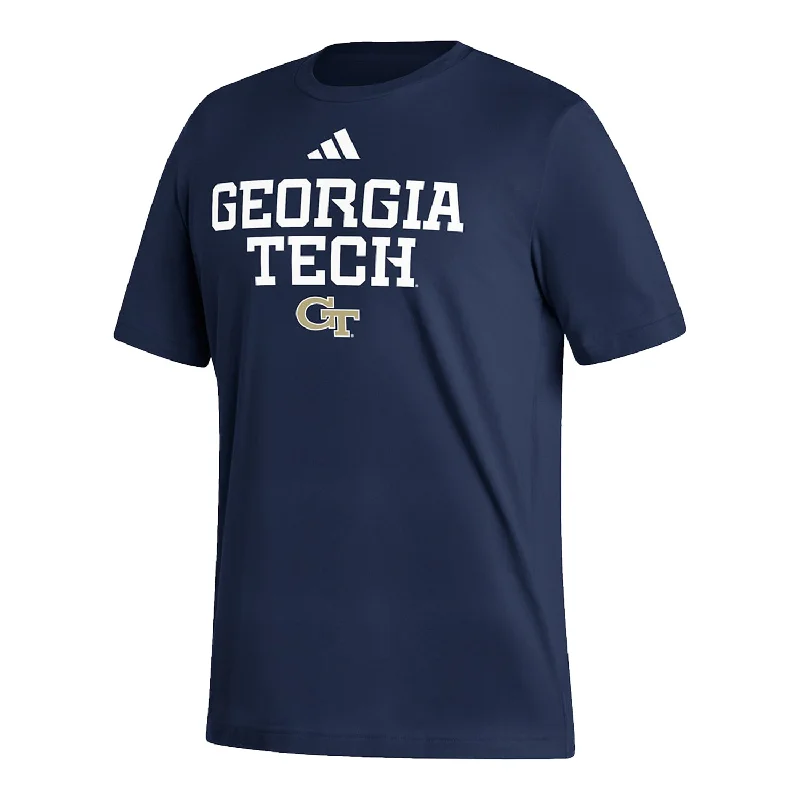 Georgia Tech Yellow Jackets Adidas Pregame Navy T-Shirt