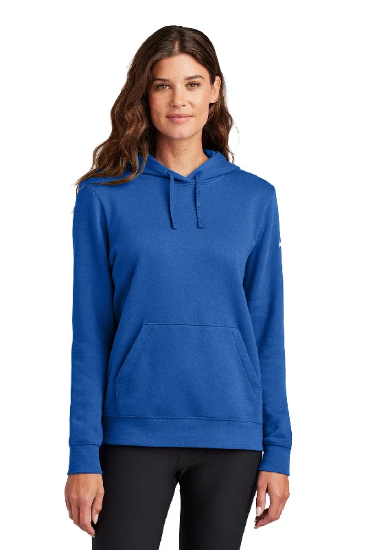 Nike Womens Club Fleece Hooded Sweatshirt Hoodie w/ Pouch Pockets - Game Royal Blue - New