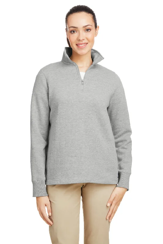 Nautica Womens Anchor Fleece 1/4 Zip Sweatshirt - Oxford Grey