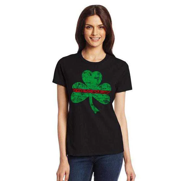 Women's Thin Red Line St. Patrick's Shamrock T-Shirt