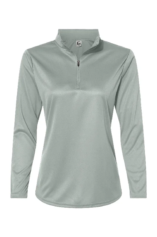 C2 Sport Womens Moisture Wicking 1/4 Zip Sweatshirt - Silver Grey - Closeout