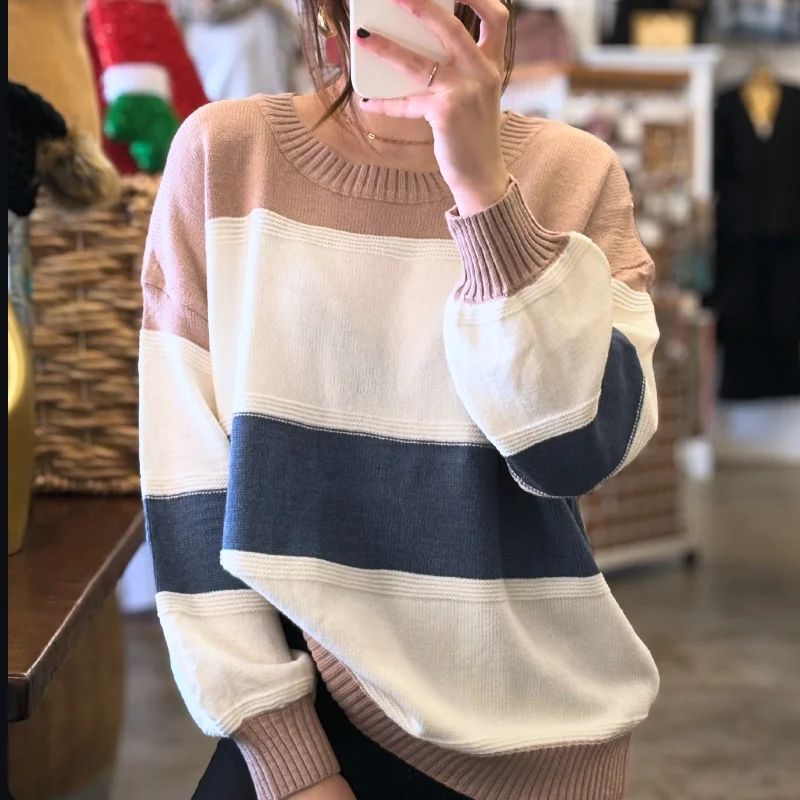 Perfect For You Color Block Sweater