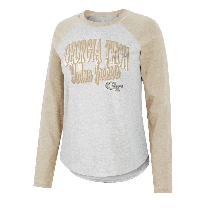 Ladies Georgia Tech Yellow Jackets Carol Long Sleeve Grey T-Shirt