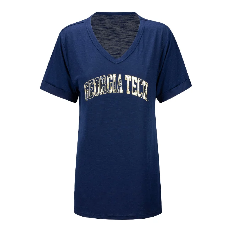 Ladies Georgia Tech Yellow Jackets Juke Navy T-Shirt