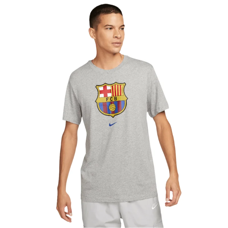 Nike Men's FC Barcelona Crest Soccer T-Shirt-Grey