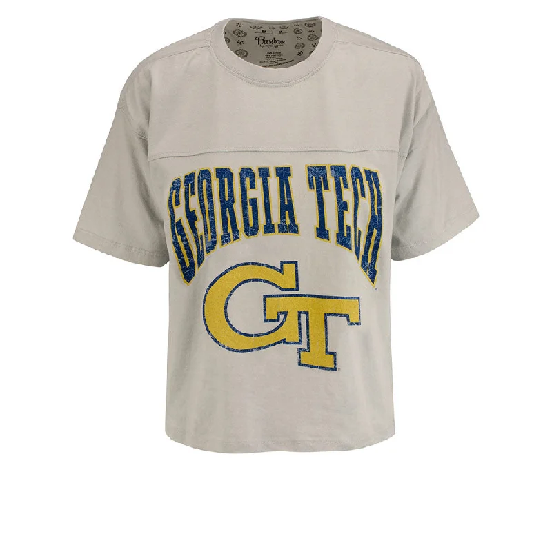 Ladies Georgia Tech Vintage Crop Shirt