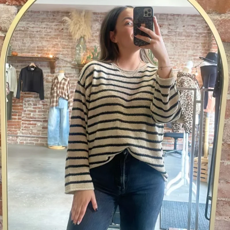 Kind Heart Stripe Knit Sweater