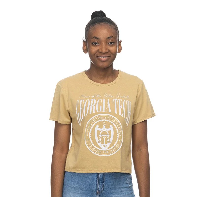 Ladies Georgia Tech Yellow Jackets Crop T-Shirt