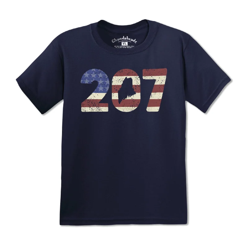 Patriotic 207 Maine Youth T-Shirt