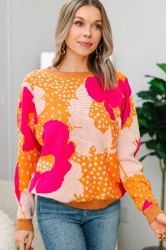 Never Been Better Hot Pink Floral Sweater