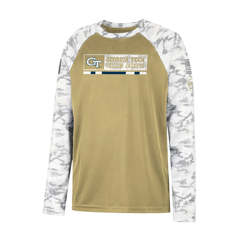 Youth Georgia Tech Yellow Jackets Raglan Long Sleeve Gold T-Shirt