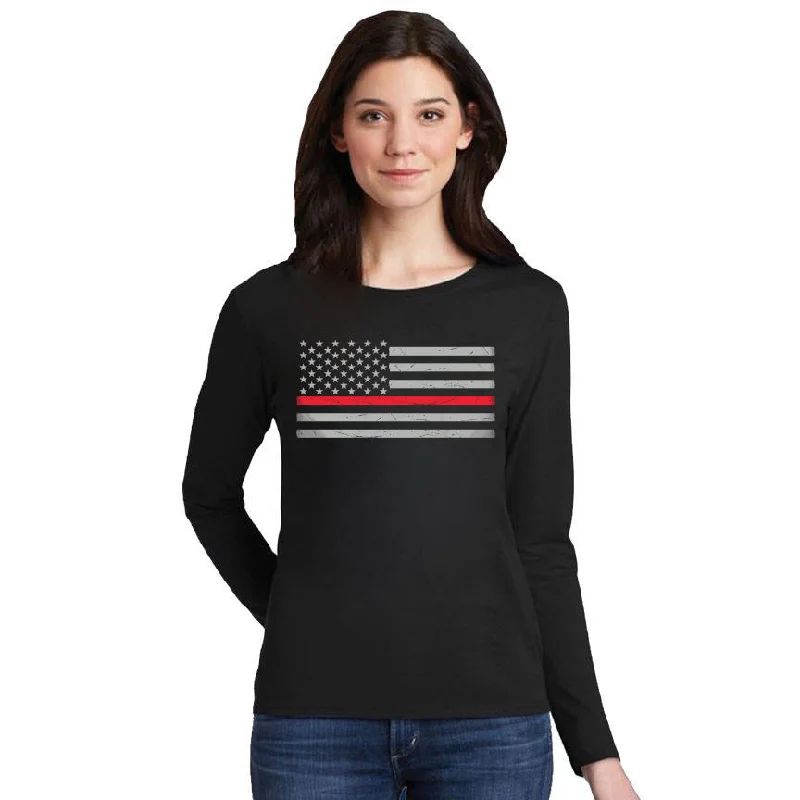 Women's Long Sleeve  - Classic Thin Red Line