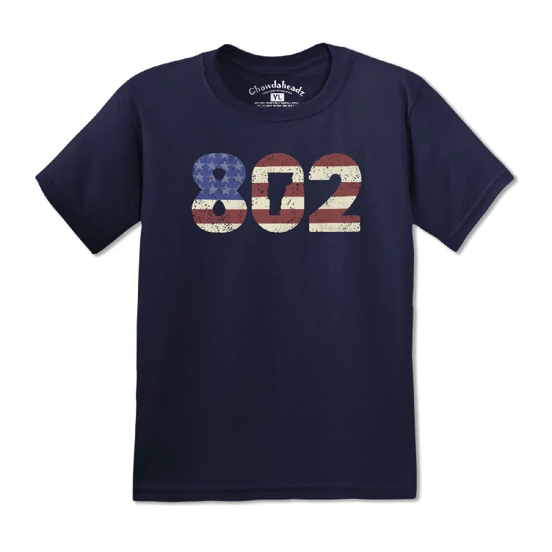 Patriotic 802 Vermont Youth T-Shirt