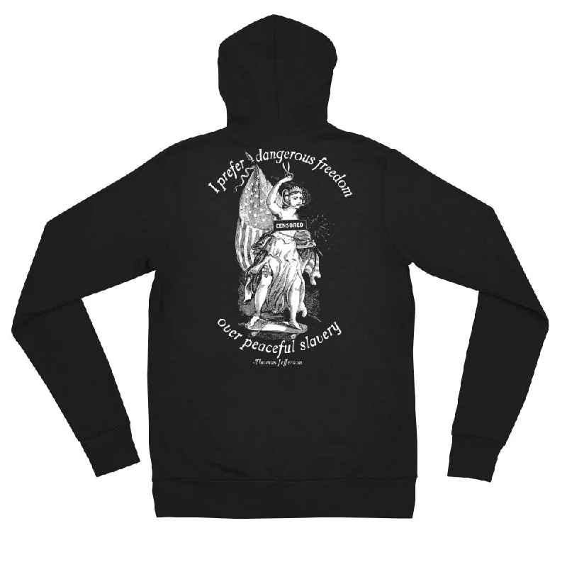 Dangerous Freedom Jefferson Quote Triblend Zip Hoodie