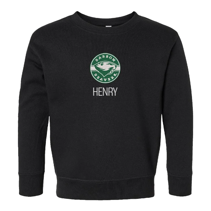 Personalized Babson Beavers Toddler Crewneck Sweatshirt