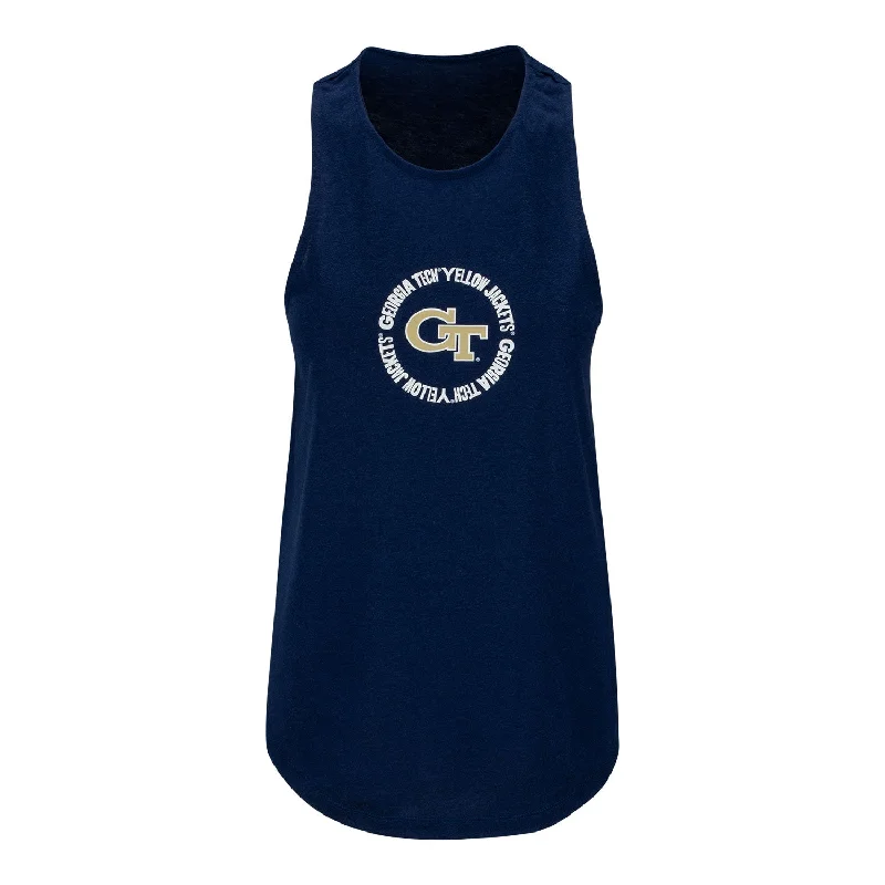 Ladies Georgia Tech Yellow Jackets Adidas Wordmark Navy Tank