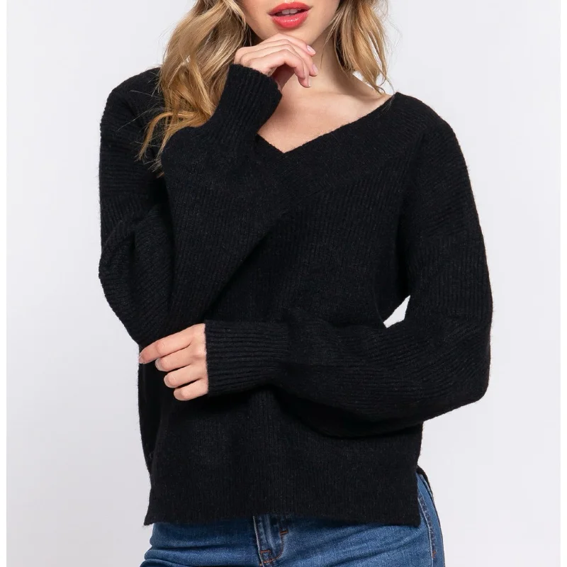 Your Fall Fav Double V-Neck Sweater