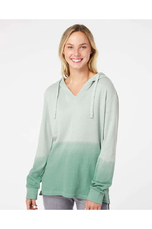 MV Sport Womens French Terry Ombre Hooded Sweatshirt Hoodie - Greenstone/Jungle Green