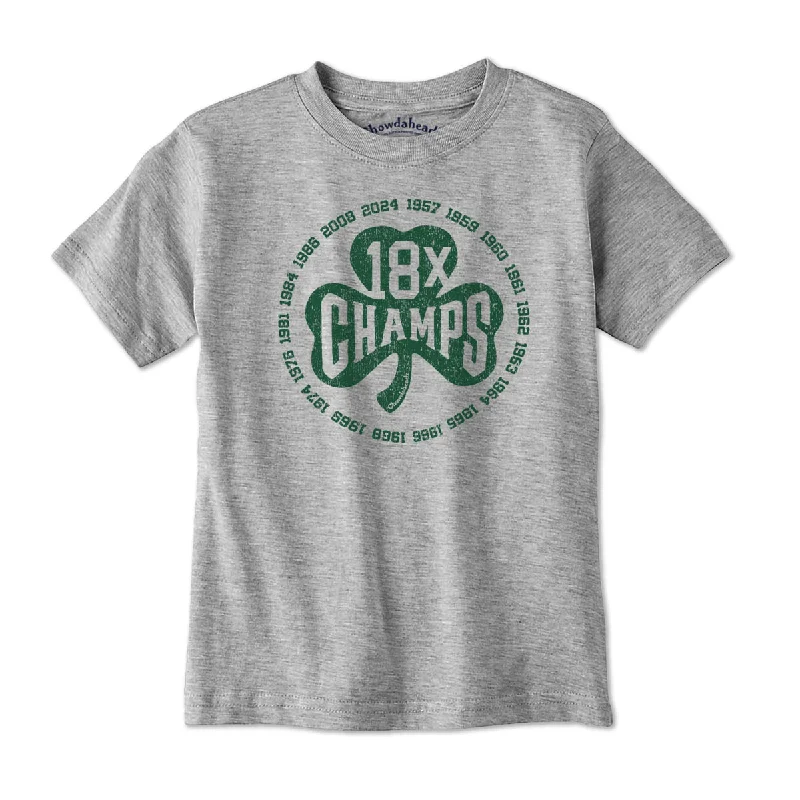 18x Boston Basketball Champions Shamrock Youth T-Shirt