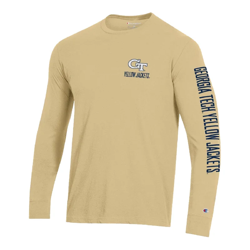 Georgia Tech Yellow Jackets Triple Hit Long Sleeve Gold T-Shirt