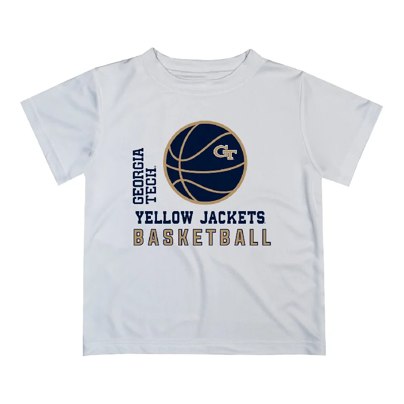 Youth Georgia Tech Yellow Jackets Basketball Graphic White T-Shirt