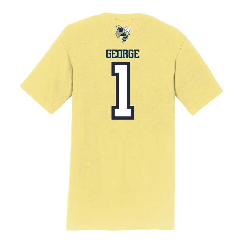 Georgia Tech Yellow Jackets Men's Basketball NIL Athlete T-Shirt - #1 Naithan George