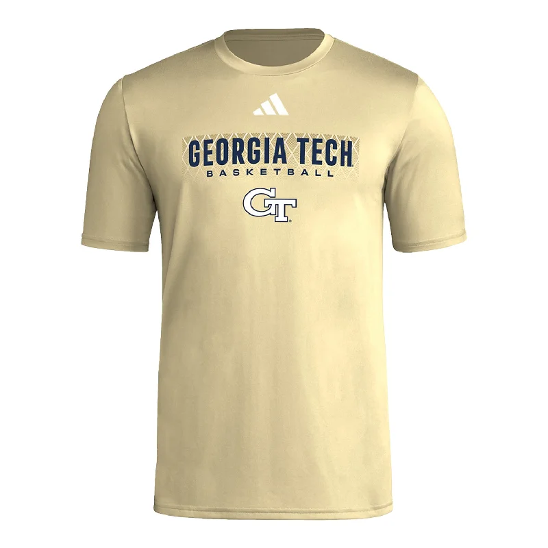 Georgia Tech Yellow Jackets Adidas Basketball Gold T-Shirt