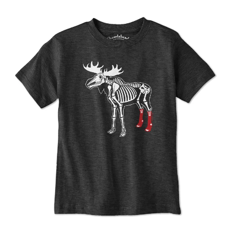 Socks On Moose Skeleton Youth T-Shirt