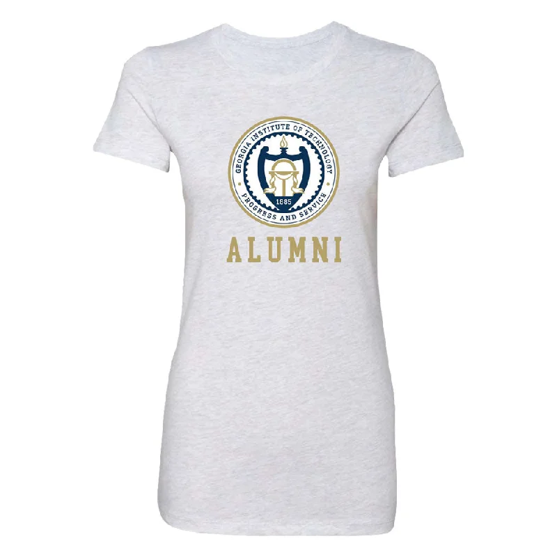 Ladies Georgia Tech Yellow Jackets Alumni Seal White Short Sleeve