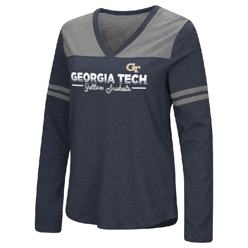 Ladies Georgia Tech Yellow Jackets Heritage V-Neck Long Sleeve T-Shirt