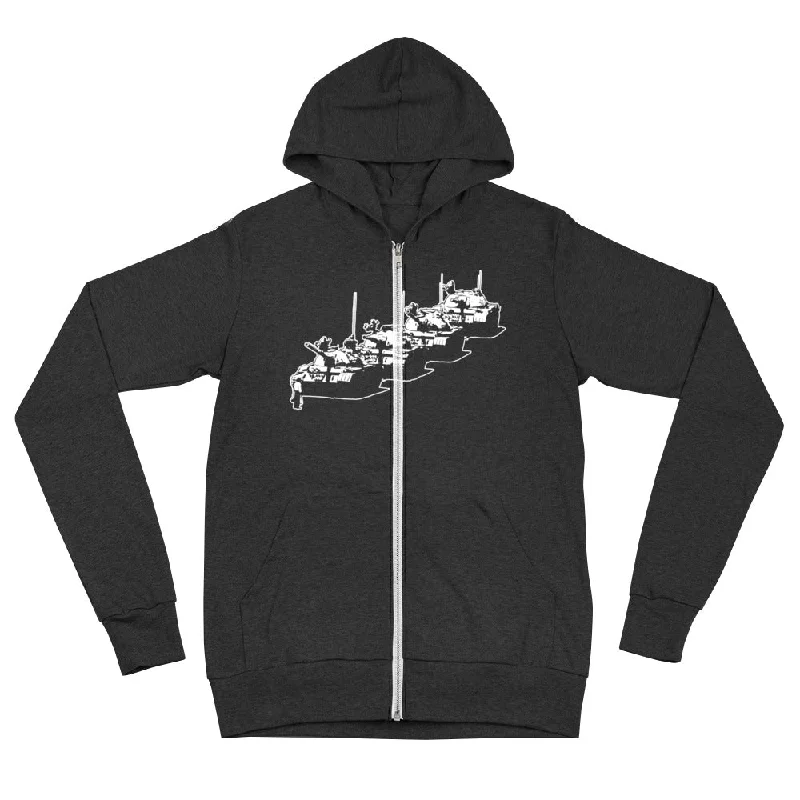 Tiananmen Tank Man Tri-Blend Zip Hoodie