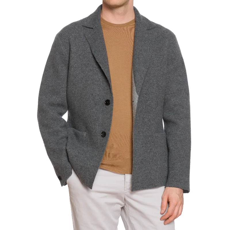 BERLUTI Paris Gray Wool-Cashmere Knit Jacket EU 50 NEW US M