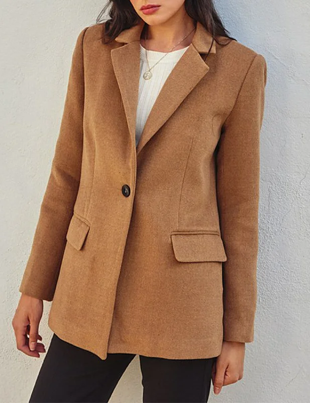 Bonnie One-Button Camel Blazer