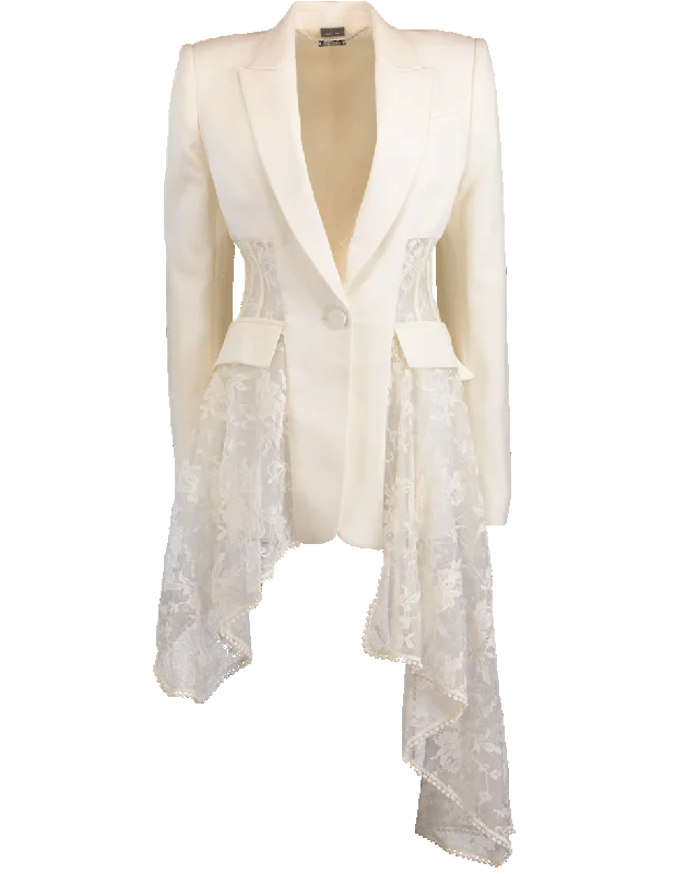 Lace Draped Corset Blazer