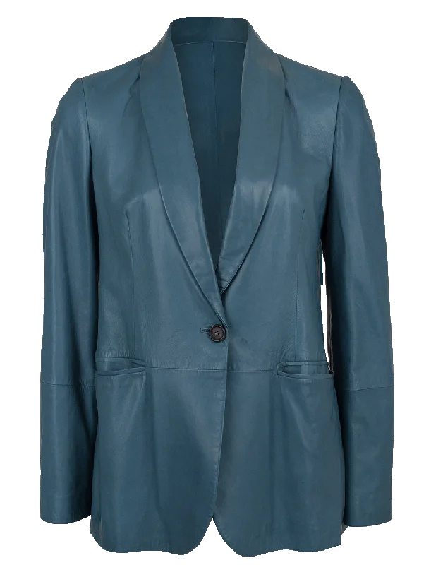 Leather Shawl Collar Monili Blazer