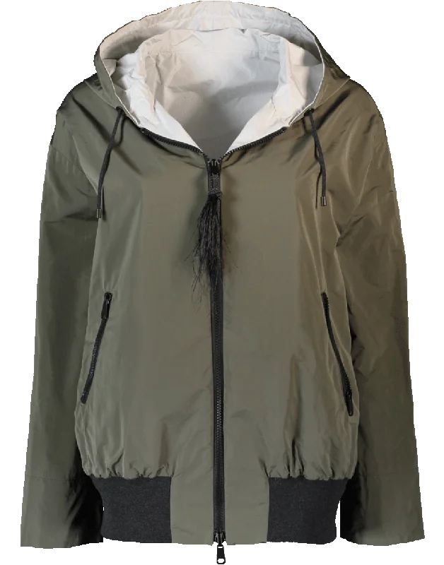 Reversible Hooded Taffeta Bomber