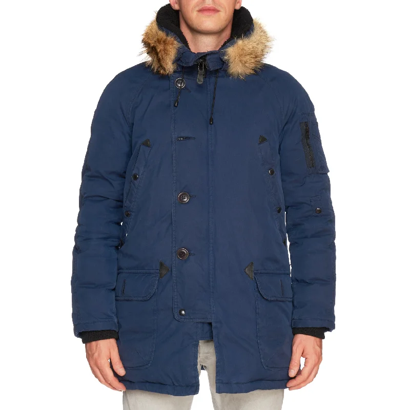 SPIEWAK & SONS "Golden Fleece" Blue Down N-3B Parka Coat US L USA Slim