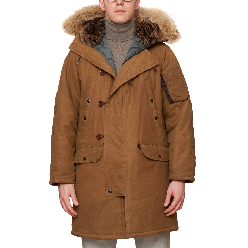 SPIEWAK & SONS "Golden Fleece" N3-B/F Waxed Cotton Parka Fur Shearling M-L