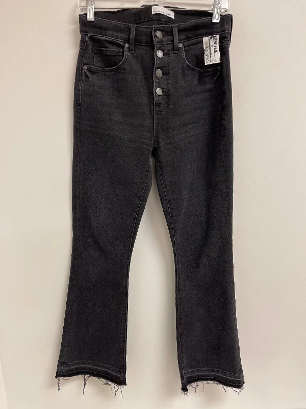 Jeans Flared By Loft In Black Denim, Size: 2