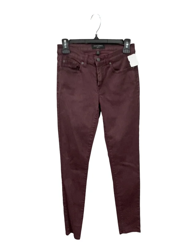 Jeans Skinny By Banana Republic In Maroon, Size: 2