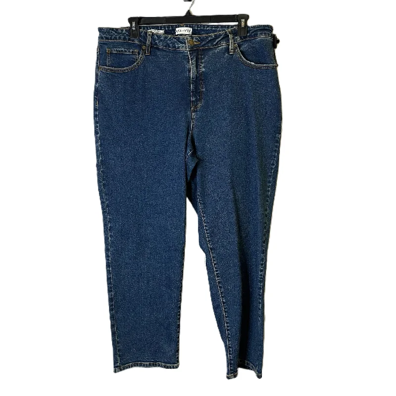 Jeans Straight By Ava & Viv In Blue Denim, Size: 20