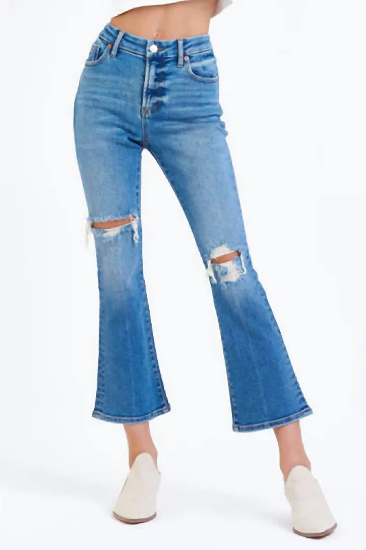 Jenna High Rise Cropped Flare Jeans In Golden Gate