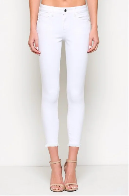 Mid Rise Skinny Jeans In White