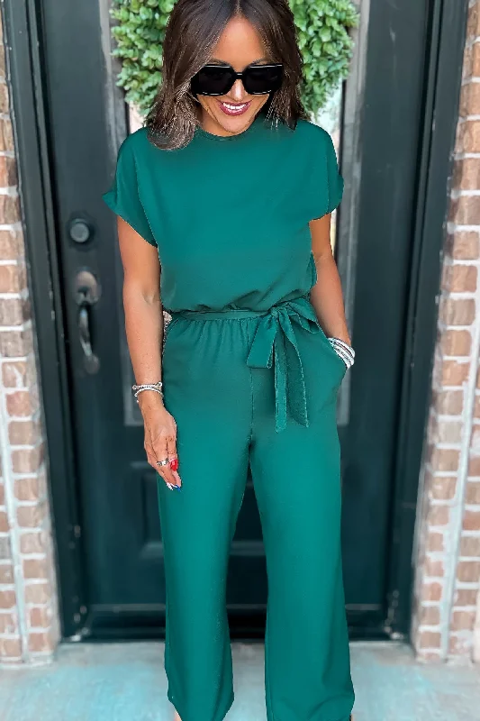 Find Me In Paradise Hunter Green Jumpsuit