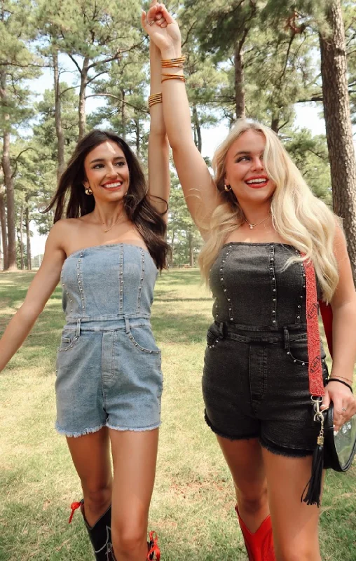 Studded Western Romper