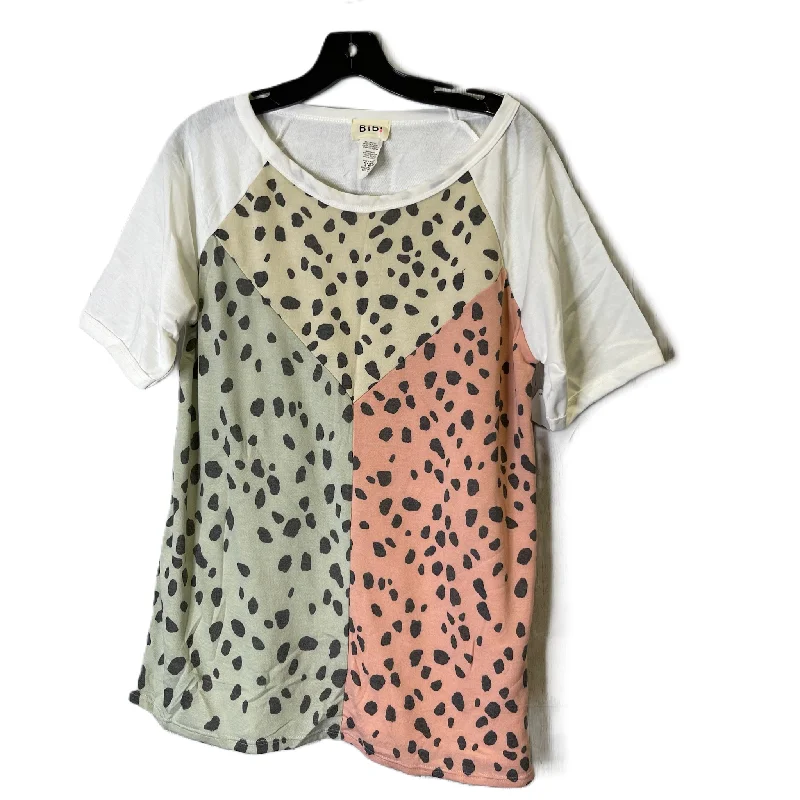 Top Short Sleeve Basic By Bibi In Animal Print, Size: L