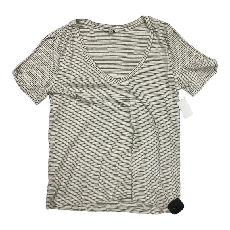 Top Short Sleeve Basic By Lucky Brand In Striped Pattern, Size: M